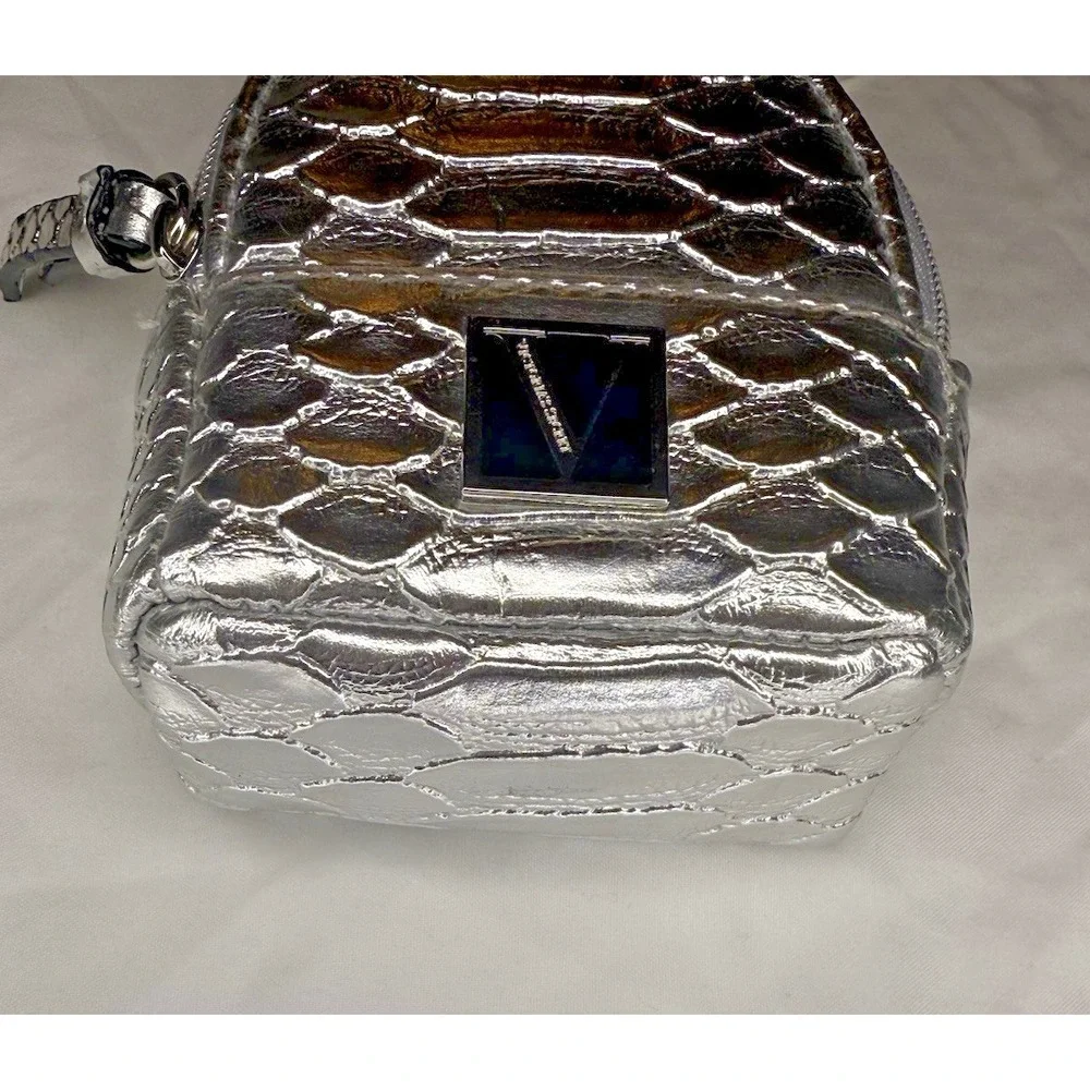 Victoria's Secret Metallic Silver Keychain‎ Coin Purse Bag